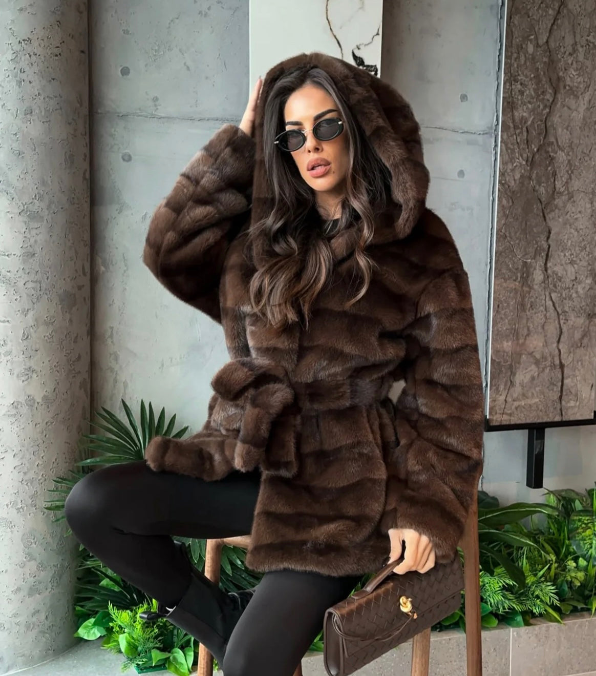 PLUMM | Abrigo de piel sintética forrado, fabricado en Italia