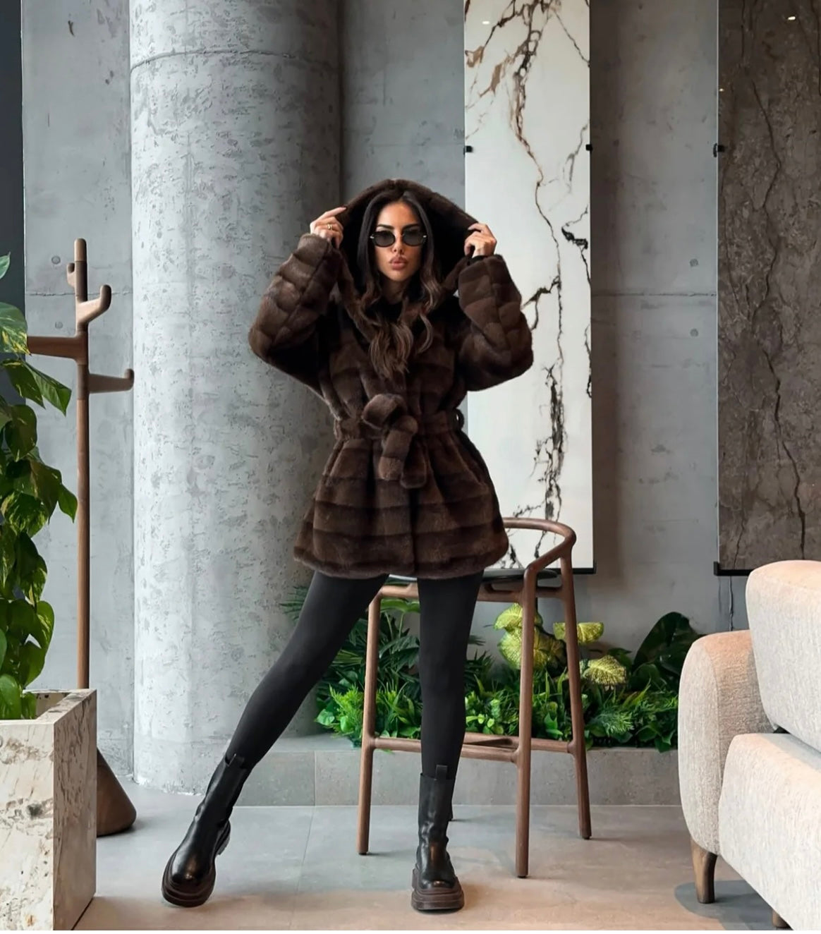 PLUMM | Abrigo de piel sintética forrado, fabricado en Italia