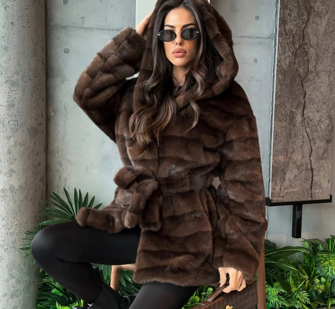 PLUMM | Abrigo de piel sintética forrado, fabricado en Italia