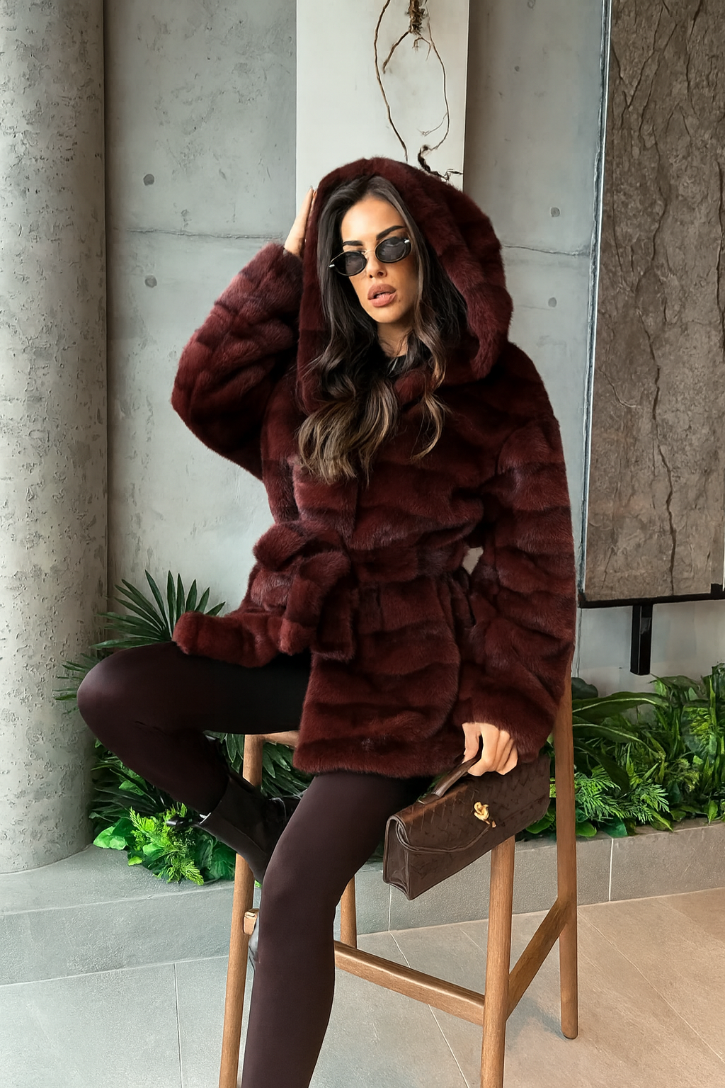 PLUMM | Abrigo de piel sintética forrado, fabricado en Italia