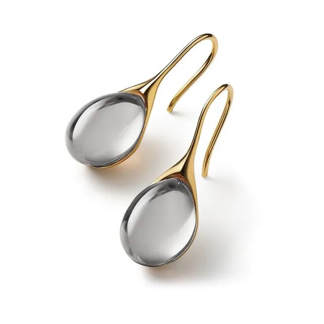 Pendientes de Cristal en Oro y Plata
