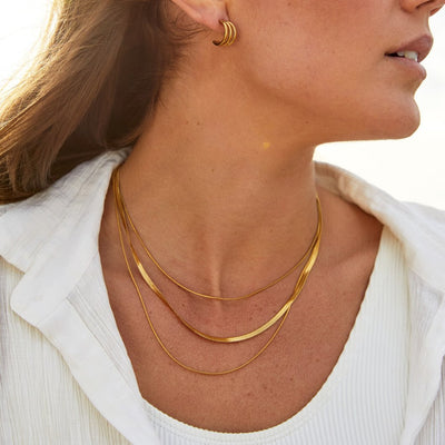 Collar de Cadena Multicapa Dorado