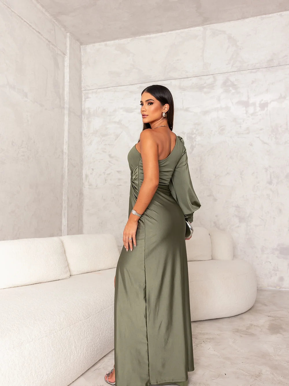 ELISA | VESTIDO LARGO DE SATÉN